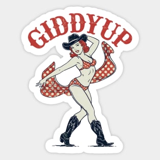 Cowgirl Pin-Up Girl Sticker